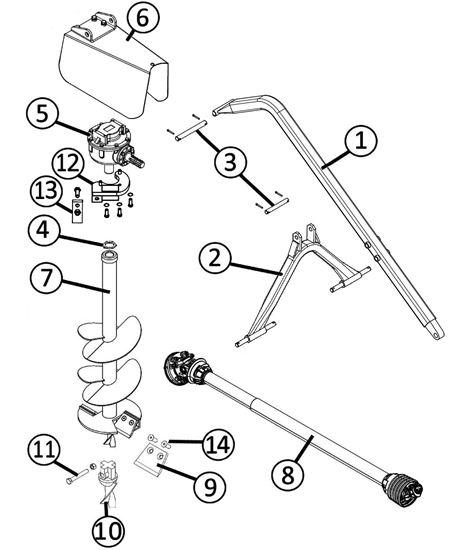 Picture of 12 in POST HOLE DIGGER (PHD-12-SC)  Parts Diagram