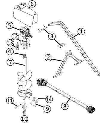 Picture of 6 in Post Hole Digger (PHD-06-SC)  Parts Diagram